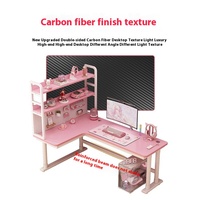 Ensemble de bureau et chaise d'ordinateur d'angle de style moderne étagère intégrée en fibre de carbone pour bureau à domicile et jeux