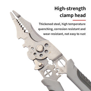 คีมหนีบลวดปรับได้อุตสาหกรรมทำจากสแตนเลสพร้อมขากรรไกรหยักที่จับแบบนุ่มสำหรับจมูกเข็ม6in - Product Image 4