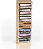 Usine En Gros Moderne En Bois 16-Slot Cassette Bande De Rangement Organisateur Rack pour Cassette Collections Audio Accessoire