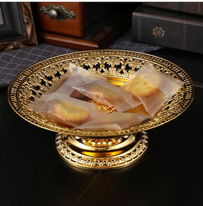 Assiette à fruits en métal de style arabe de haute qualité, assiette de buffet d'hôtel, assiette de présentation alimentaire, assiette pour plats froids et pâtisseries - Product Image 3