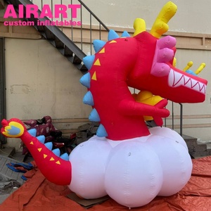 Modèle de <span class=keywords><strong>dragon</strong></span> gonflable de dessin animé en vente chaude avec lumière LED, mascotte de serpent gonflable pour la décoration d'activités de fête du Nouvel An - Product Image 6