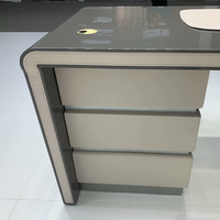 Nouvelle Arrivée Hauteur Réglable Assis Bureau Bureau Gris Brillant Bureau de Professeur avec Tiroirs