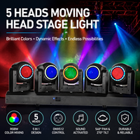 HAT Nouveau modèle 5x80W LED Moving Head Light 5pcs 80W RGBL 4-en-1 Rotation illimitée LED Disco Club Luces Dj Lights