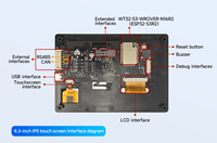 WT32S3-43H layar sentuh Lcd, layar sentuh Lcd 4.3 inci Esp32 S3 Display dengan modul Esp32 S3 dengan papan pengembangan Esp32