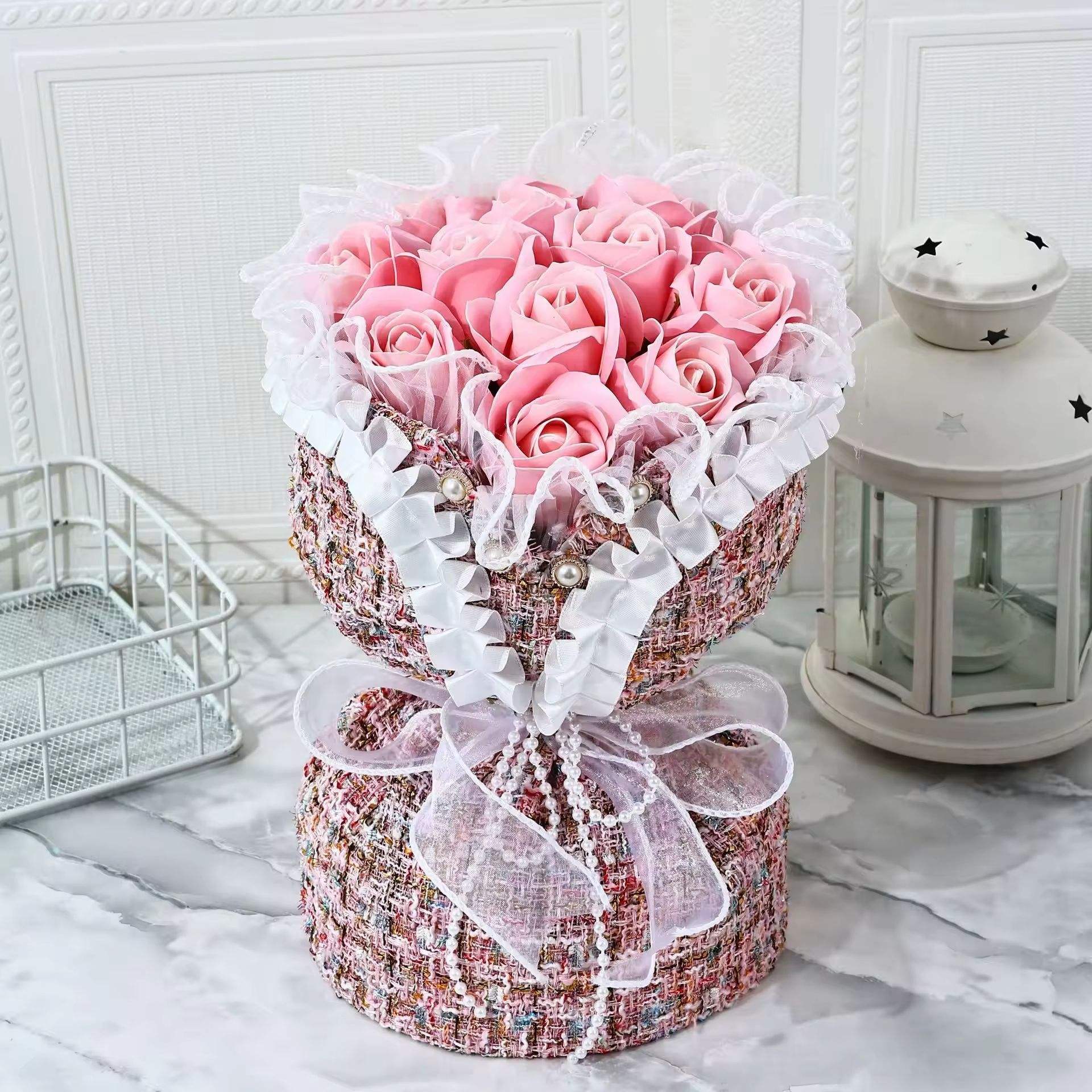 ช่อดอกกุหลาบสีชมพู 1