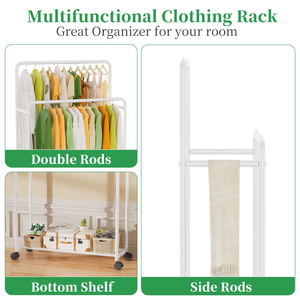Customized Floor Standing Clothes Rack Durable Mobile Metal Clothes Drying Rack Multifunctional Clothing Dry Rack - Product Image 2