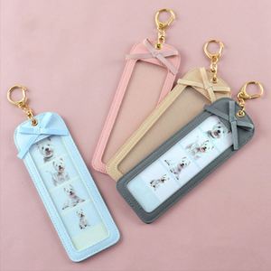 Korean PU Leather Photo Card Holder Pet Creative Photo <b>Frame</b> Keychain Bag Charm Portable Memorial Photo Case Souvenir Gift - Product Image 1