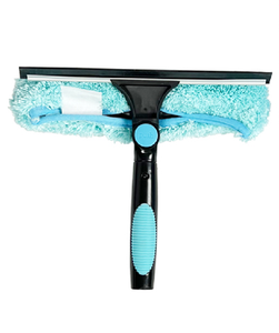 Brosse <span class=keywords><strong>de</strong></span> nettoyage WC rotative double face en métal écologique avec manche en aluminium et poils éponge, grattoir pour vitres - Product Image 3