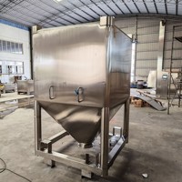 Agitateur Mélangeur Automatique avec Pompe Moteur pour Poudres d'Assaisonnements Personnalisées, Baril en Acier Inoxydable SUS304/SUS316L de Qualité Alimentaire 50L