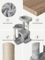 Arbre à chat de luxe multi-niveaux en peluche avec poteaux en sisal et structure d'escalade en velours, emballage carton, pour grands chats, pour salon intérieur