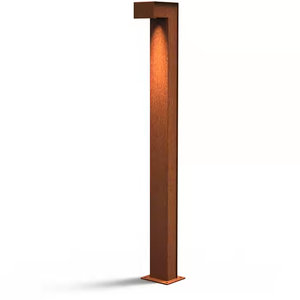 Borne lumineuse d'ambiance de jardin en acier Corten - Product Image 5