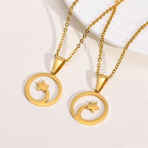 สร้อยคอจี้รูปดาวกลวงชุบทองคำ ดีไซน์สวยหรู สามารถสลักชื่อได้ - Product Image 4