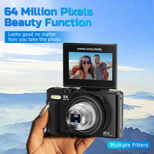Appareils photo numériques 5K pour la photographie, caméra Vlog 80MP 180° °   Caméra de streaming avec écran rotatif, zoom optique 12x, WiFi, mise au point automatique - Product Image 4