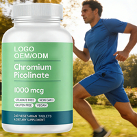 Comprimés de picolinate de chrome antioxydant OEM/ODM pour adultes - Riches en minéraux, favorisent le métabolisme, complément alimentaire