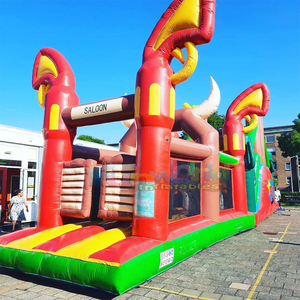 Aufblasbarer saloon-hindernisparcours commercial <b>inflatable</b> bounce <b>house</b> obstacle course for adults combo jumping castle - Product Image 2