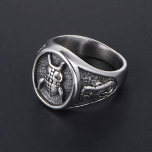 Men's <b>Titanium</b> Steel <b>Ring</b> Insect Pattern Retro Design SA988 Gift Jewelry - Product Image 3