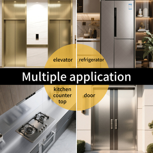 Rollo <span class=keywords><strong>de</strong></span> Película Metálica Cepillada <span class=keywords><strong>de</strong></span> Vinilo <span class=keywords><strong>de</strong></span> PVC, Resistente al Agua, Resistente al Aceite, Panel, Ascensor, Pared, Muebles, Puerta, Armario, Decoración - Product Image 3