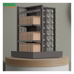 Sang Trọng Nhiệm Vụ Nặng Nề Hai Mặt Bằng Gỗ Hiển Thị Kệ Thương Mại Siêu Thị Rượu Vang Đỏ Tường Giá Bền Vật Liệu Kim Loại - Product Image 4