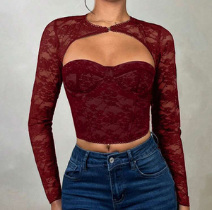 <span class=keywords><strong>Transparent</strong></span> <span class=keywords><strong>Noir</strong></span> À Manches Longues Ultra-Mince Lingerie Femme De Luxe Broderie Florale <span class=keywords><strong>Noir</strong></span> <span class=keywords><strong>Corset</strong></span> De Mujer - Product Image 5