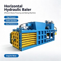 Presse à balles horizontale électrique 80T, machine à presser les bouteilles en plastique, presse à balles pour bouteilles en PET