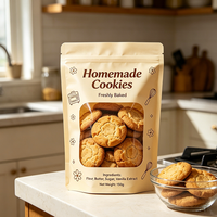 Sacs à fermeture éclair autoportants personnalisés en MOPP/PET/PE de qualité alimentaire avec fenêtre visible, thermoscellables, adaptés à l'emballage des biscuits