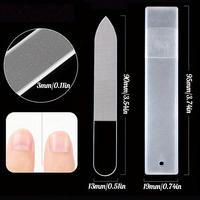 NA034 Tamax Lime à ongles en verre cristal double face carrée, polissoir à ongles aiguisé, outils de manucure pour usage commercial et domestique, emballage en sachet OPP