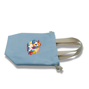 Canvas Drawstring <b>Bag</b> With Unicorn Print Portable Storage Pouch Unisex <b>Small</b> Square <b>Bag</b> For Mobile Phone And Daily Use - Product Image 2