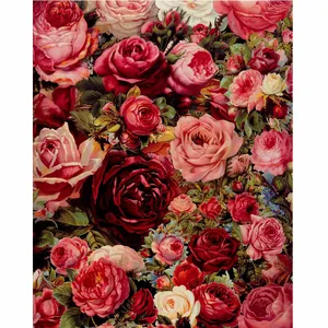 Venta al por mayor 5d Diy diamante pintura punto de cruz rosas de varios colores taladro completo mosaico bordado hogar pared decoración imagen Kits