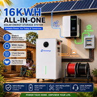 SMSEnergy Komplettes 16kWh Lithium-Ionen-Solarspeichersystem mit MPPT-Controller, Solarmodulen, Wechselrichter, Kabeln und Erdung für Zuhause