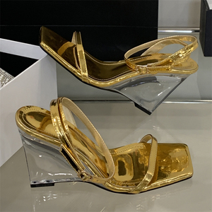 Nouvelles sandales transparentes à talon haut et bout ouvert 2025 – Style européen et américain tendance, légères et antidérapantes, avec talon en verre - Product Image 4