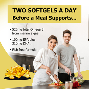 Gélules d'Oméga 3 végétaliennes OEM ODM, faibles en calories et en matières grasses, pour la vision et le soutien des articulations, Gélules d'Oméga 3 complètes - Product Image 5