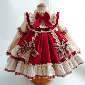 3873 Kids Autumn Clothing Girls Spanish Long Sleeve Dress Children Spain Lotia Ball Gowns Toddler Girl Birthday Dresses