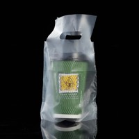 Sacs à emporter jetables transparents en PP double couche de 8 microns d'épaisseur, sur mesure, pour gobelets de thé au lait ; taille gobelet 1000 ml