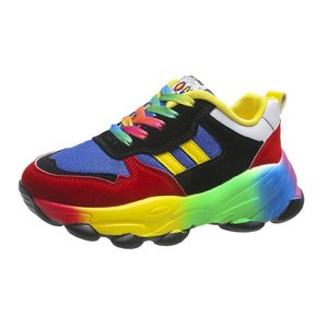 Baskets Chunky Colorées pour Femme, Style Dad Shoes, Plateforme Arc-en-ciel, Sport Décontracté, Talon Mi-haut, Semelle Extérieure en Caoutchouc, Confortables, Style Urbain - Product Image 4