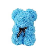 DIY 25 cm Teddy-Rosenbär-Box Künstliche PE-Blumen Mehrfarbig Weihnachten Valentinstag Muttertag Neujahr Erntedankfest