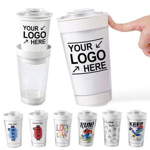 Custom Free-standing Cup With Logo Wholesale Double-insulated Non-standing Cup 500ml Detachable DIY Advertising Cup - Product Image 1