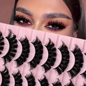 Pestañas Postizas de Estilo Europeo Americano, Tipo <span class=keywords><strong>Ruso</strong></span> DD, 10 Pares, Gruesas, Cruzadas, Tira Completa, Otros Materiales, Otros Tipos - Product Image 1