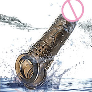 Pembesar penis extender pria lonjakan silikon simulasi kristal set tpe mainan seks memperpanjang pembesaran tebal lengan penis kondom - Product Image 3
