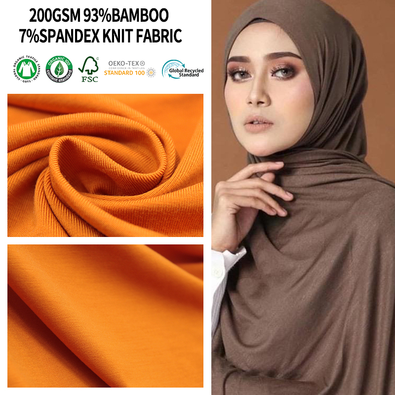 Great Quality High Elastic 95% Bamboo 5% Spandex Knit Soft&breathable Organic Bamboo Fiber Fabric for Sensitive Skin