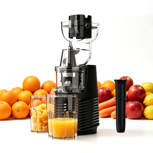Masticating <b>Juicer</b> Extractor <b>Fruit</b> and <b>Vegetable</b> Juice <b>Machine</b> with Clear Feed Cup Black Countertop Press - Product Image 1
