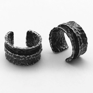 Pendientes yunnique de acero de titanio, estilo punk rock geométrico negro, unisex, sin perforación, para hombres y mujeres - Product Image 2