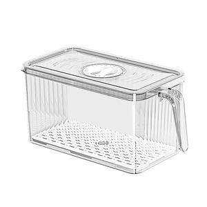 食品グレードの積み重ね可能な冷蔵庫オーガナイザービン、蓋付き、BPAフリーのプラスチック製保存容器、野菜、果物、キッチン、パントリー、冷凍庫用 - Product Image 3