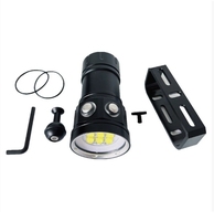 Lampe de plongée rechargeable SST40 LED, étanche, 18650/21700 IP68, torche de pêche sous-marine pour pêcheurs
