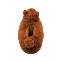 Pantoufles en peluche douces et moelleuses en forme d'écureuil de dessin animé pour enfants, vente en gros