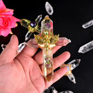 Croix en quartz naturel à faire soi-même, croix en cristal de quartz clair pour la guérison - Product Image 3