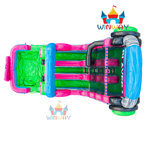 Perosotan Tiup 16FT Glitch Dual Lane dengan Kolam Renang, Dekorasi Gaming Switch, Taman Bermain untuk Sewa Pesta Luar Ruangan, Kesenangan Air - Product Image 6