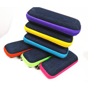 Étui à lunettes en tissu denim avec fermeture éclair, résistant aux chocs, pour la protection des lunettes, vente en gros - Product Image 4