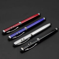 Stylo capacitif multifonction OEM 4-en-1 avec pointeur laser, lumière LED, stylo à bille en métal, stylo tactile promotionnel - Style élégant et luxueux