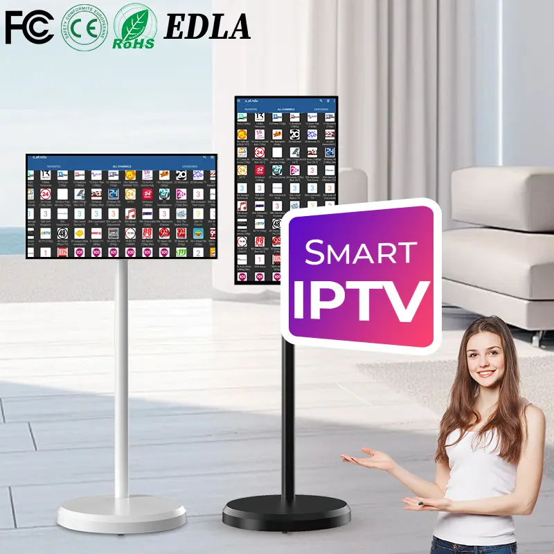 2024 New Smart rotating screen 21.5 27 32 inch unit touch display IPS mobile Android 12 IPTV Free Test M3u Touch Screen Smart Tv