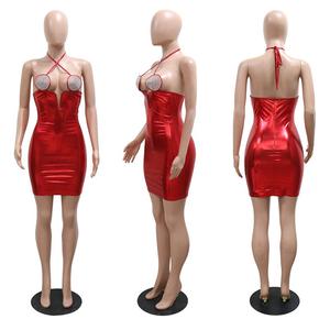 <span class=keywords><strong>Super</strong></span> Sexy Halter-Kleider mit Wenig Dekolté für Club-Partys und Nachtausgänge Glänzende Kleider für Damen - Product Image 5